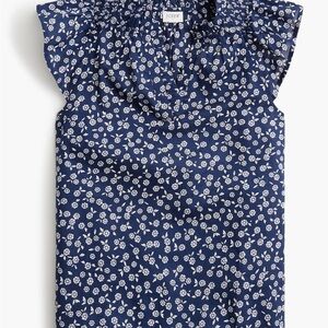 J. Crew Women's Blue Floral Top